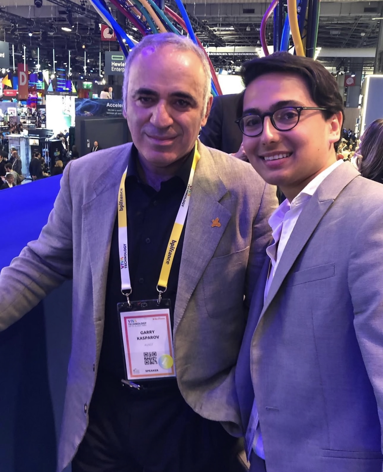 Arthur Benchetrit avec Garry Kasparov à VivaTech